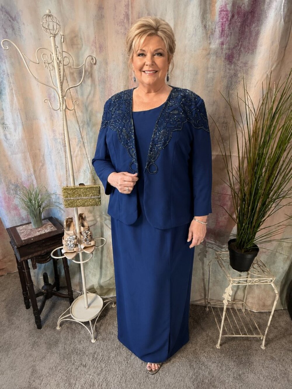 📌Forever Yours Beaded 2-Pcs Evening - Formal - MOB Dress & Matching Jacket
